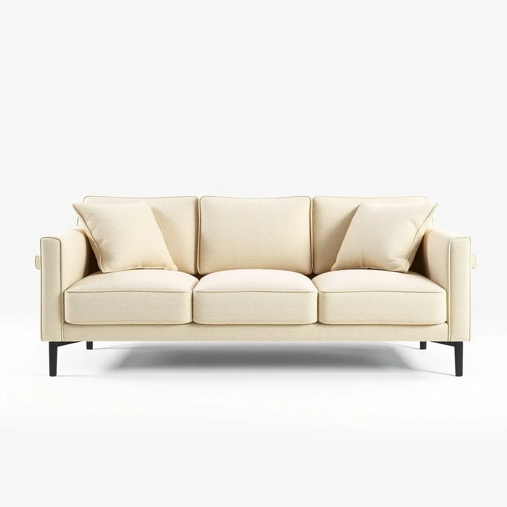 Canapé 3 places tissu beige bouclette pour achat en gros