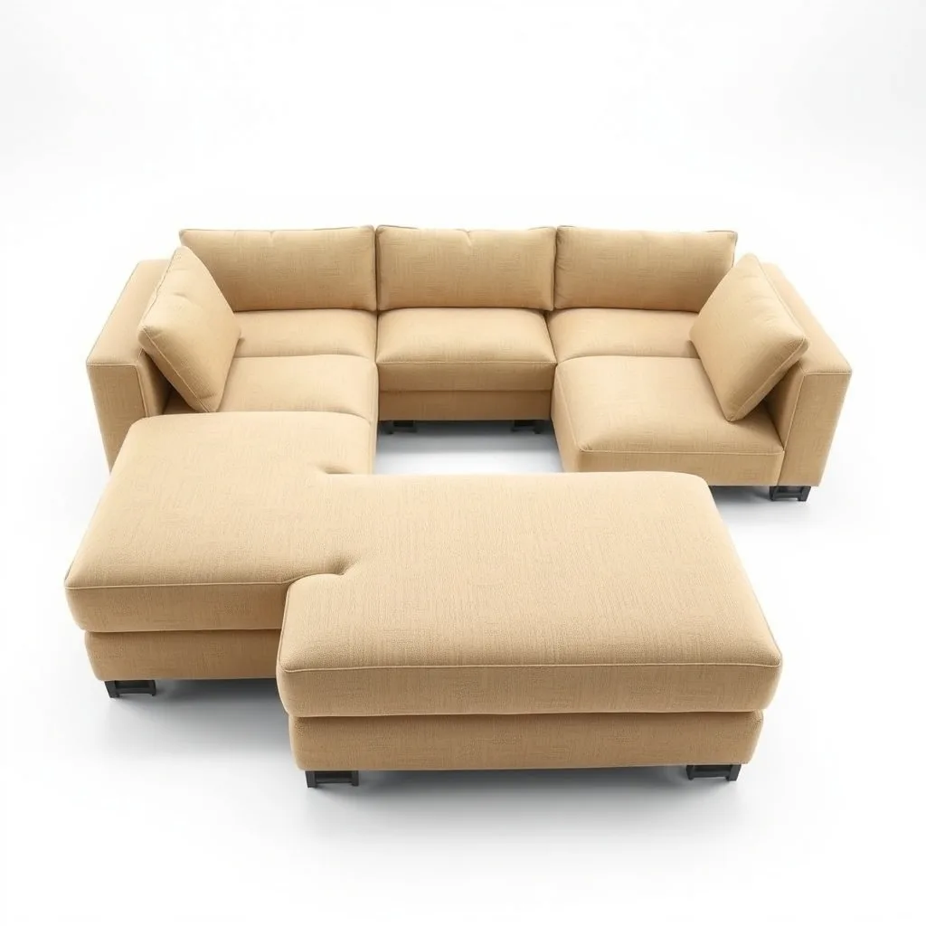 Canapé modulable sectionnel beige avec méridienne pour achat en gros